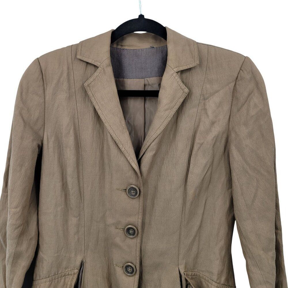 CAbi‎ Sz XS Treasure Hunter Brown Flared Long Button Trench Coat Womens Jacket - Picture 4 of 11